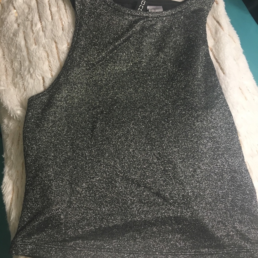 Silver shiny crop top